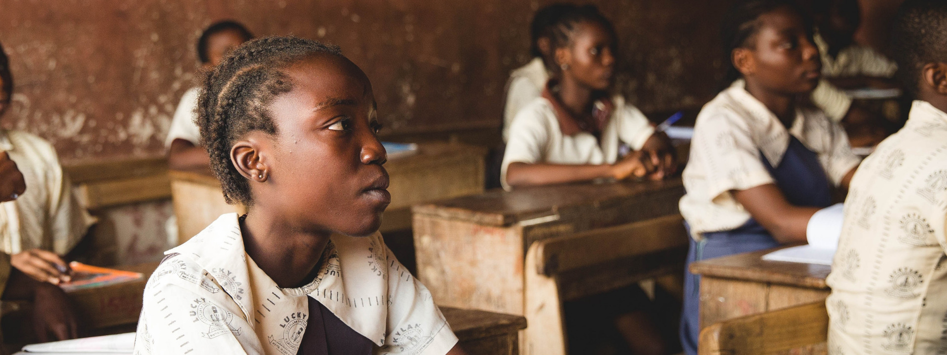 African school girl banner